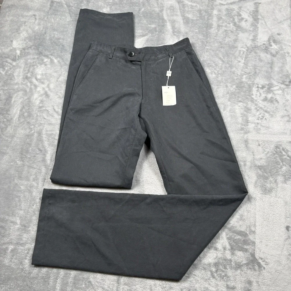 Armani Collezioni Mens Pants Trousers Soft Corduroy Dark Gray Slate 30x37 NWT